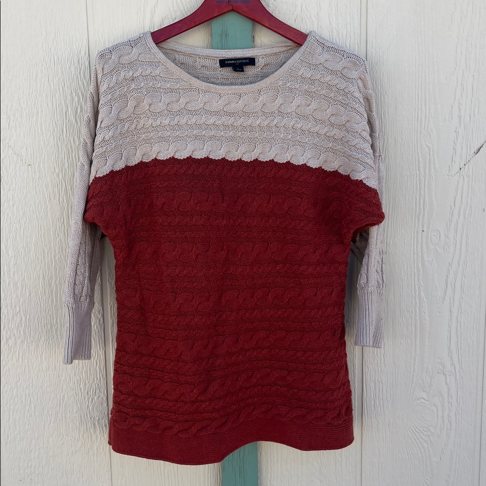 Banana Republic Cable Knit Colorblock Sweater S